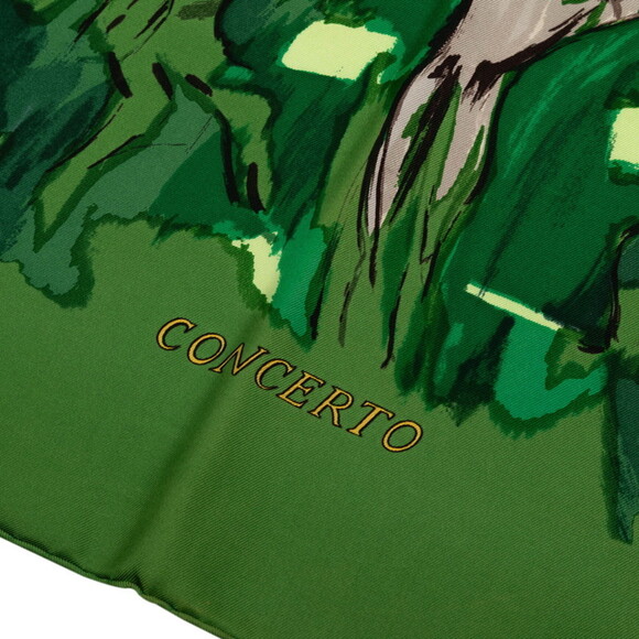 HERMES Green Silk Scarf - Picture 5 of 9